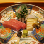 銀座 しのはら - お造り：鮪 鮑 平目 墨烏賊3