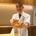 銀座 しのはら - フォアグラとあんぽ柿の最中