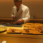 銀座 しのはら - 本諸子とうずら 木の芽酢 かぶらの甘酢漬け1