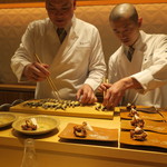 銀座 しのはら - 本諸子とうずら 木の芽酢 かぶらの甘酢漬け2