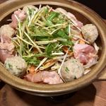 Sandaimetori Mero - 若鶏のピリ辛陶板焼(オリジナルチゲ鍋)
