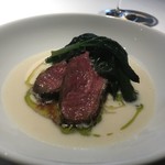 レフェルヴェソンス - ◇海と山が出会うこの地で～鴨を薪で炙って、海老芋と白子のスープ、縮み法蓮草、もみの木のオイル