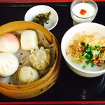 Dim sum and yuba scallop porridge set