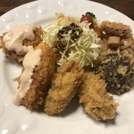 ちかさんの手料理 - かきフライとチキンカツ　しいたけのフライ