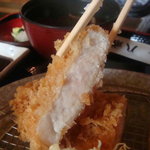 Hakkai - ロースかつのアップ…お肉はローズポークです