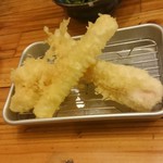 魚河岸本舗 ぴち天  - 天ぷら(白子・棒チーズ・鶏ささみ)