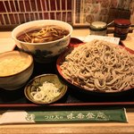 味奈登庵 - 肉南蛮そば 大盛り 別盛り＋揚げ玉！