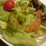 Yonezawa Gyuu Sumi Biyakiniku Uesugi - 煮込みハンバーグランチ（\1,280)　①　サラダ