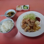 華楽 - 唐揚げ定食（700円）2018年3月