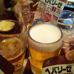 やきとんひなた - キリンハートランド生中580円で乾杯(へパは持参品)