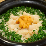 銀座　和久多 - ウニ、ホタテの炊き込みご飯