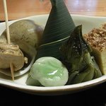 季寄料理よしかわ - ちまきの中は平目の昆布締め