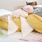 オリーブカフェ - 【2018.03】サクラサク春の和パンケーキ(1,100円＋税)