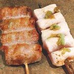 炭家 - アスパラベーコン巻きとサビ焼き