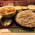 味奈登庵 - カレー南蛮そば 大盛り 別盛り＋揚げ玉＋玉子♡