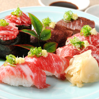 バラエティー豊かな桜肉寿司いろいろ