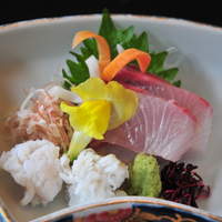 鶯啼庵 - 旬の鮮魚のお造り　カンパチ　ハモ