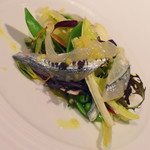 ロテスリーレカン - ７５００円コース（７５００円＋サービス料＋税）の『さよりのサラダ仕立て　日向夏の香り』２０１８年２月