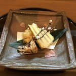 新町 和けい - 筍と車海老の博多桜揚げ