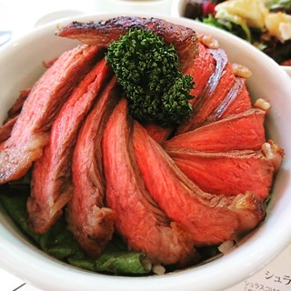 Dinner a la carte menu! Rare sirloin bowl grilled to perfection over charcoal!