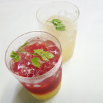 フランドール - 料理写真:2011年夏の新作、“ジュレ・オランジュ”と“フレッシュグレープフルーツのゼリー”