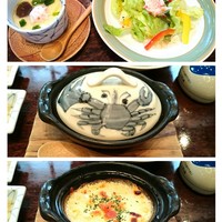 かに道楽 横浜店 - 扇の舞　サラダ・かに茶碗蒸し・かにグラタン