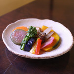 手打ち蕎麦 かね井 - 季節野菜の揚げびたし☆