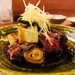 酒場シナトラ - 秋田牛と深谷葱の"ねぎま焼き"（1,380円）