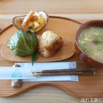 季節の青菜巻＆麹なんばん味噌焼き＆手作り味噌汁