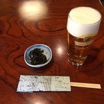 Toranomono osakaya sunaba - 生ビール（キリン）とお通し