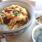 Okada Makicchin - ほっき丼(ｲﾍﾞﾝﾄﾒﾆｭ)；ナムル(ﾓﾔｼ/ﾊﾑ/ｷｭｳﾘ)と掻卵ｽｰﾌﾟが付いてます @2018/02/25