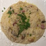 Trattoria Anima Tokyo - ベーコンとポルチーニ茸のリゾット