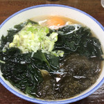 鈴家 - 月見+とろろ昆布+ワカメうどん\460(18-03)