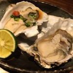 銀座 いっぱし - 諫早湾小長井の牡蠣・塩と酢橘・ポン酢で。