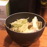 らーめん家 政 - 今月のクーポン使用キャベチャーですゆずごしょうがついてピリ辛が楽しめますがやはり少し塩分が多いかな