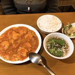 【2018年01月】エビチリ定食＠980円。