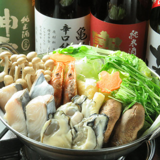 豪華 牡蠣と海老と鰆の豆乳味噌鍋 勝鍋コース 2時間飲み放題付 4 500円 税込 ウミコヤ 勝 カツ 袋町 居酒屋 食べログ