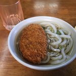 野口うどん - とりあえずコロッケ乗せヽ(・∀・)