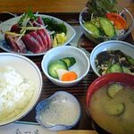 今一亭 - カツオ刺身定食　1000円