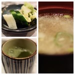 鈴新 - 豚汁にお新香