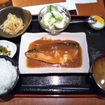 居酒屋かのう - さば味噌煮定食 ９００円(税込)(2018年3月13日撮影)