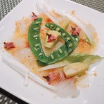 創作イタリアン Gemelli - 真鯛と春野菜のカルパッチョ 桜 からすみ乗せ