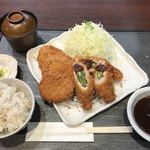 とんかつ勝六 - たわやかヒレかつと梅オクラ巻揚げ膳