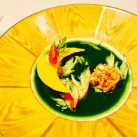 モナリザ 恵比寿店 - なめらかに仕上げた白子のフランと焼きガニの香り 春菊のソース