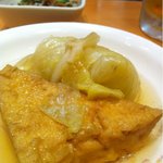 赤垣屋 あべの店 - おでんの厚揚げとロールキャベツ