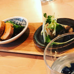 和人 - あん肝の山椒煮と牡蠣のオイル漬け