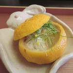 日本料理 きた川 - 雲子と糯米の柚子釜