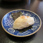 日本料理 きた川 - 自家製カラスミ餅　大江海苔で巻いて