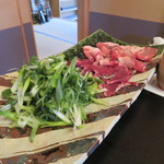 日本料理 きた川 - 地元猪と北海道ヒグマ　九条葱