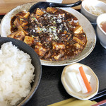 広東家庭料理おかむら - 麻婆豆腐ランチ 800円 広東風です。(※ライスおかわり 250円)